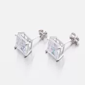 Strieborné kôstky s hranatým zirkónom E1801102-1905-SLX