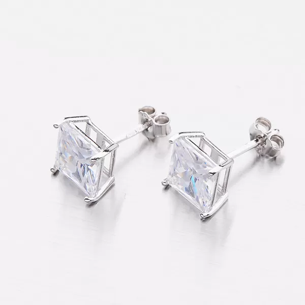 Strieborné kôstky s hranatým zirkónom E1801102-1905-SLX