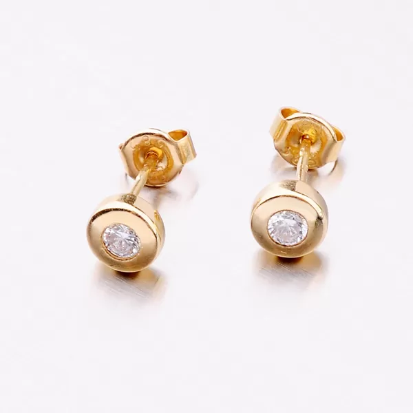 Dámske náušnice žlté zlato 585 zirkón 123P-123121