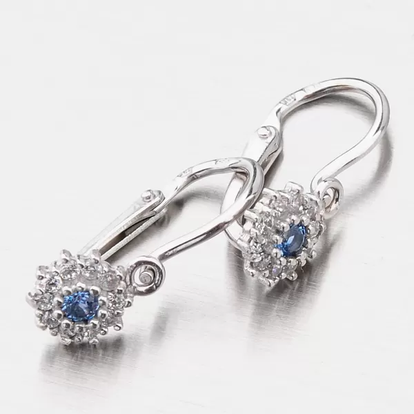 Detské náušnice biele zlato 585 zirkón 52DN-2749BMB