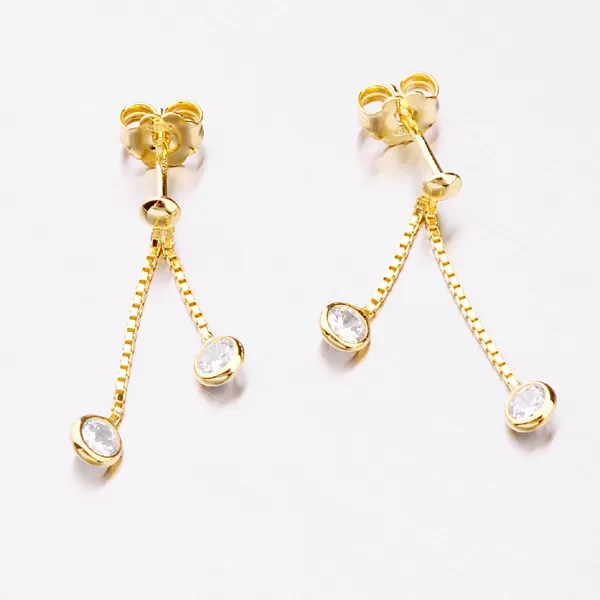 Náušnice vo farbe žltého zlata so zirkónmi E1400374-0398-SLX