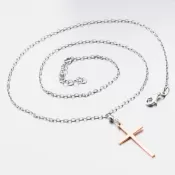 Náhrdelník s ružovým krížom 92003043-54B-SLX
