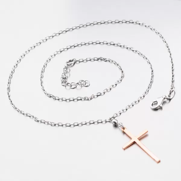 Náhrdelník s ružovým krížom 92003043-54B-SLX