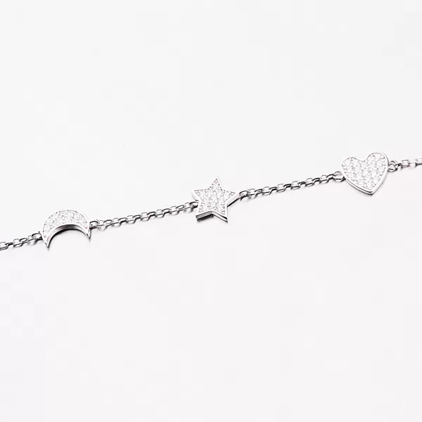 Strieborný náramok s príveskami B2000062-1905-SLX