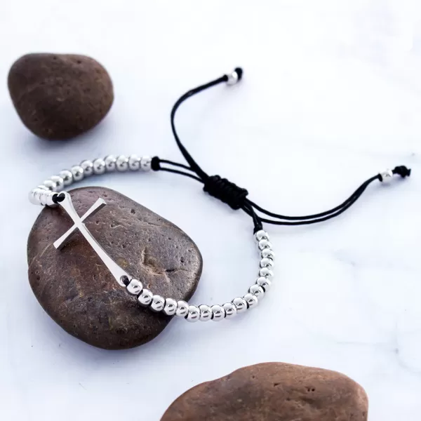 Oceľový náramok s krížom MNCBR14-612-A