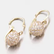 Detské náušnice žlté zlato 585 zirkón 52DN-2747ZBB