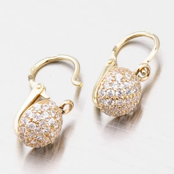 Detské náušnice žlté zlato 585 zirkón 52DN-2747ZBB