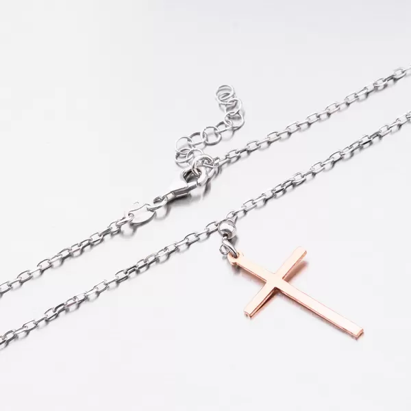 Náhrdelník s ružovým krížom 92003043-54B-SLX