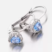 Dámske náušnice biele zlato 585 zirkón s klopou 52GZ-8015BMB-KL