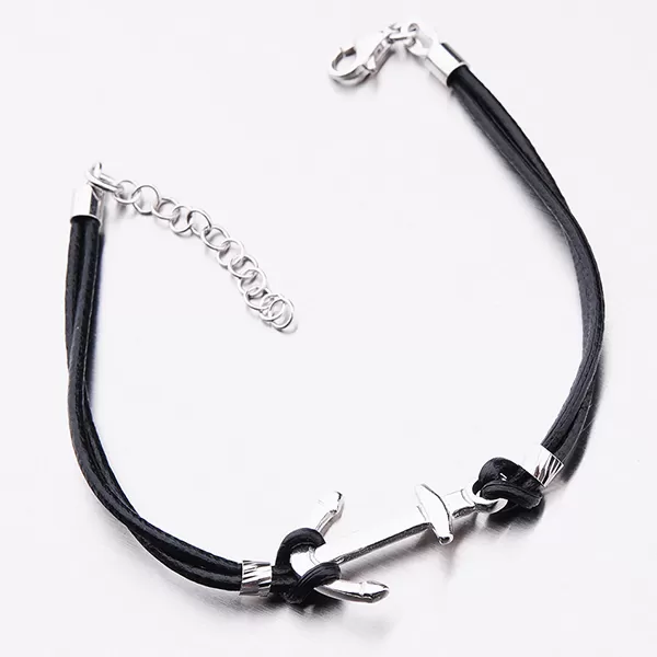 Náramok s kotvou v čiernej farbe B1400979-0940-SLX