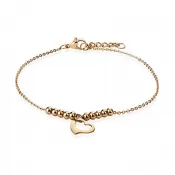 Náramok so srdiečkom vo farbe ružového zlata SSAHBJ-14281-RD