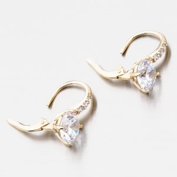 Dámske náušnice žlté zlato 585 zirkón v žltom 663P-120220