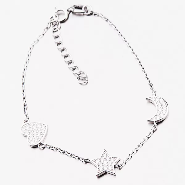 Strieborný náramok s príveskami B2000062-1905-SLX