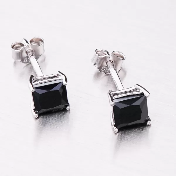 Výrazné strieborné kôstky s čiernym zirkónom E1603700-1905-SLX