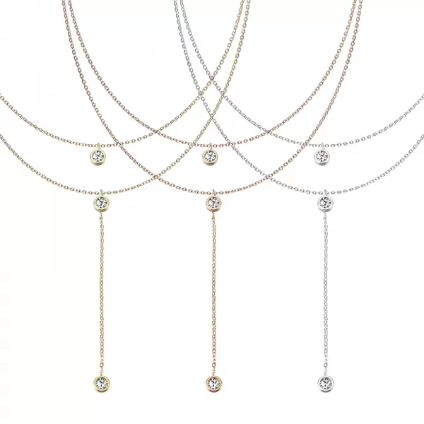 Oceľový náhrdelník so zirkónmi SNPHBJ-151527-GD