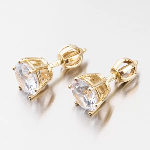 Dámske náušnice žlté zlato 585 zirkón 663P-120623