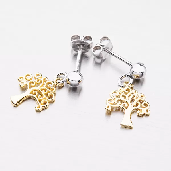 Visiace náušnice zdobené stromom života E1502485-0331-SLX