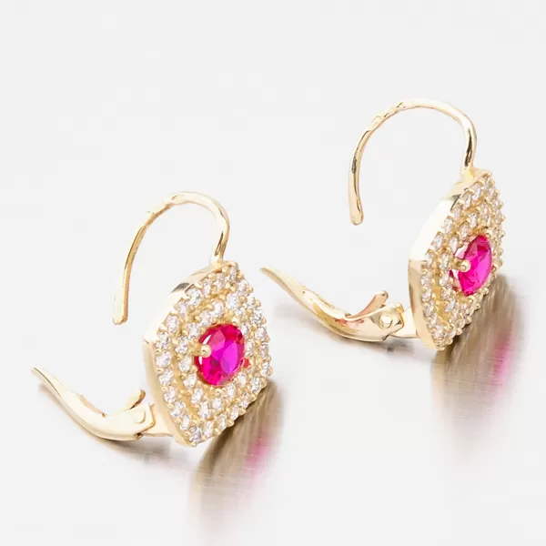 Luxusné zlaté náušnice 663P-120225-RUB