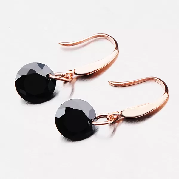 Náušnice s čiernym kryštálom E1702153-1905-SLX