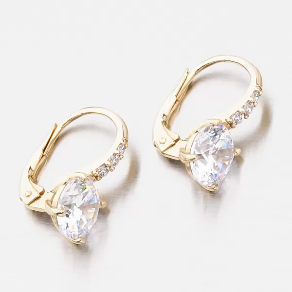 Dámske náušnice žlté zlato 585 zirkón v žltom 663P-120220