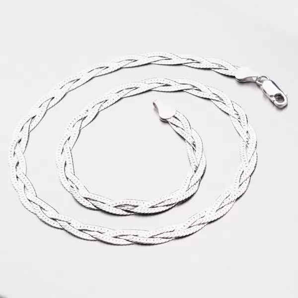 Strieborný pletený náhrdelník CHRS-02-3B-040