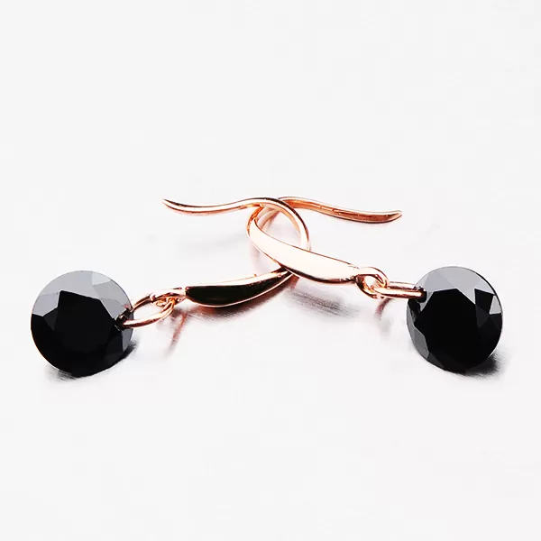 Náušnice s čiernym kryštálom E1702153-1905-SLX