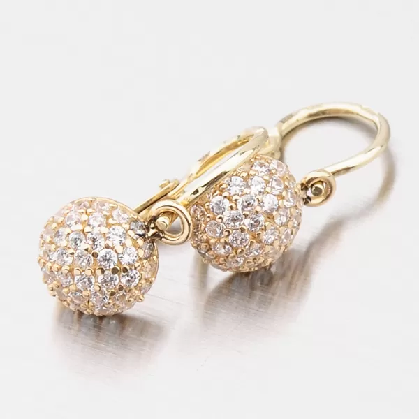 Detské náušnice žlté zlato 585 zirkón 52DN-2747ZBB