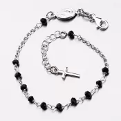 Strieborný náramok s krížikom a kryštálmi B1900754-1802-SLX