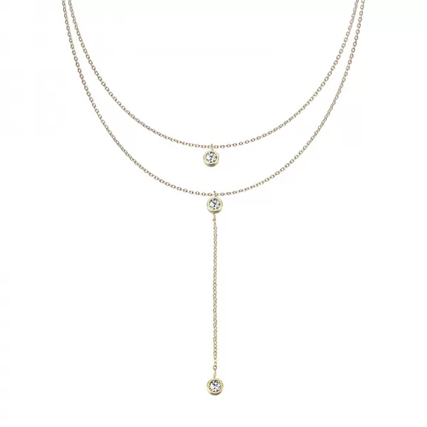 Oceľový náhrdelník so zirkónmi SNPHBJ-151527-GD