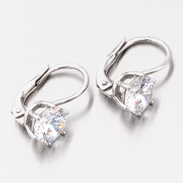 Dámske náušnice biele zlato 585 zirkón v bielej farbe 668P-120625