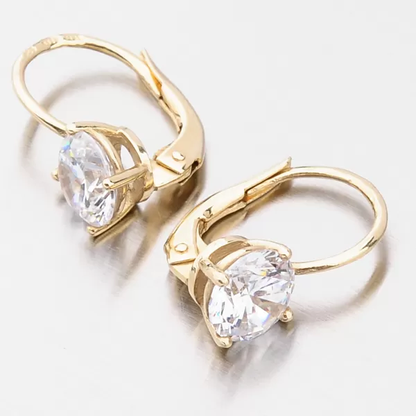 Dámske náušnice žlté zlato 585 zirkón 663P-120628