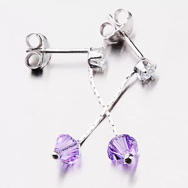 Dámske náušnice strieborné 925 kryštály visiace 92003043-62-SLX