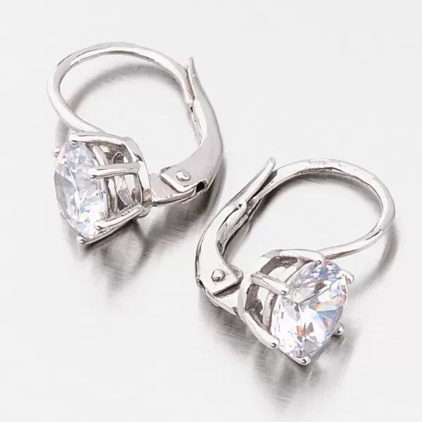 Dámske náušnice biele zlato 585 zirkón v bielej farbe 668P-120625