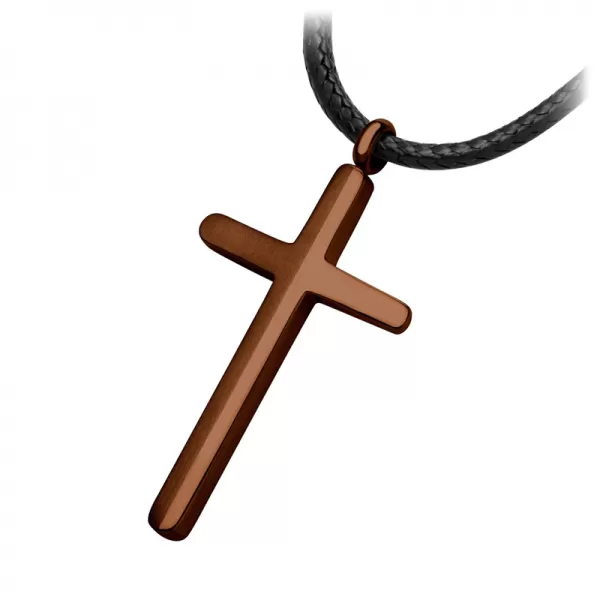 Náhrdelník s krížom vo farbe Mocca MNCP15-920-F