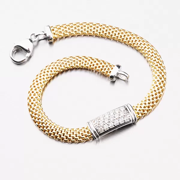 Pozlátený náramok pre ženy so zirkónmi B1902541-2196-SLX