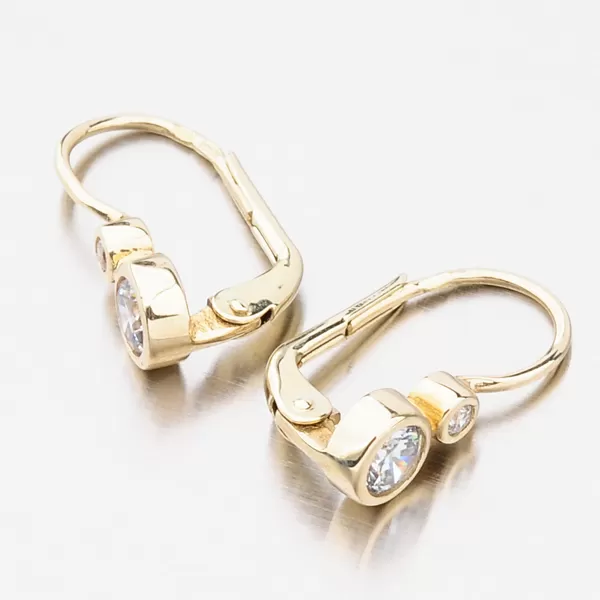 Dámske náušnice žlté zlato 585 zirkón 683P-120603