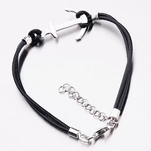 Náramok s kotvou v čiernej farbe B1400979-0940-SLX