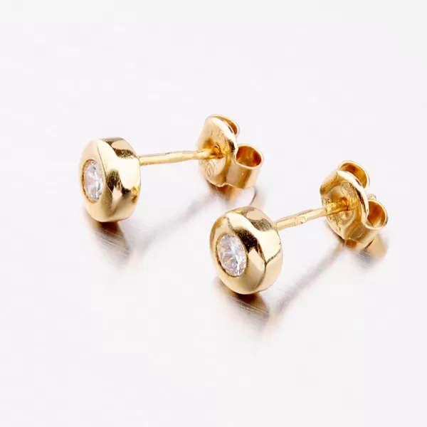 Dámske náušnice žlté zlato 585 zirkón 123P-123121