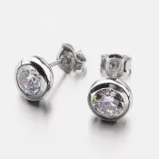 Veľké strieborné kôstky so zirkónmi E1300014-0871-SLX