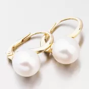 Dámske náušnice žlté zlato 585 perál 663P-120010