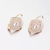 Dámske náušnice žlté zlato 585 zirkón 663P-120225