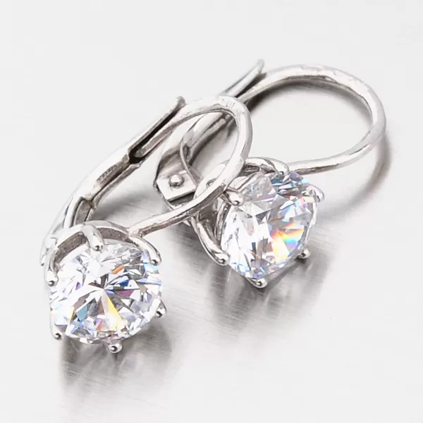 Dámske náušnice biele zlato 585 zirkón v bielej farbe 668P-120625