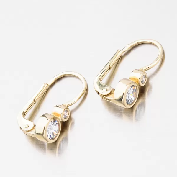 Dámske náušnice žlté zlato 585 zirkón 683P-120603