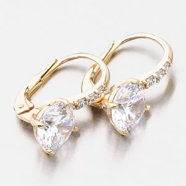 Dámske náušnice žlté zlato 585 zirkón v žltom 663P-120220