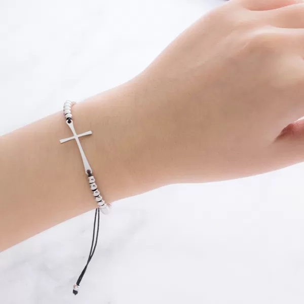 Oceľový náramok s krížom MNCBR14-612-A