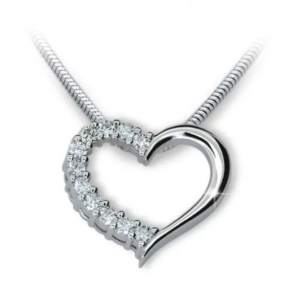 Prívesok - srdce s diamantmi DF1920