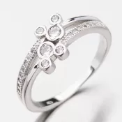 Strieborný prsteň so zirkónmi GST-11439