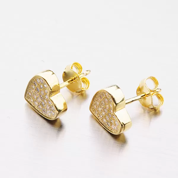 Pozlátené strieborné kôstky v tvare srdca E-S1803482-1905-SLX