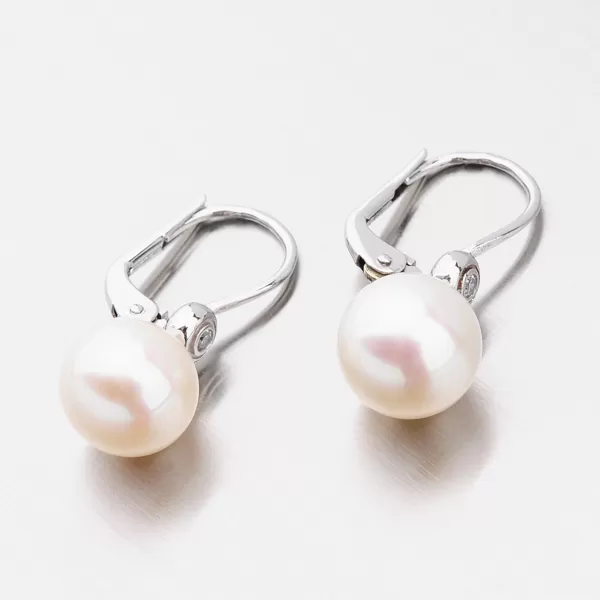 Dámske náušnice biele zlato 585 perál 458P-125036