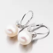 Dámske náušnice biele zlato 585 perál 458P-125036